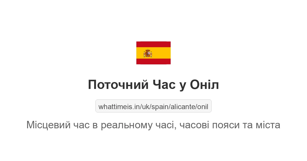 Поточний час у Оніл