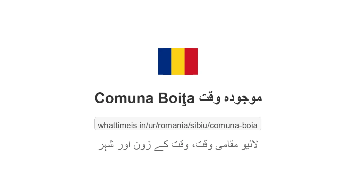 Comuna Boiţa میں موجودہ وقت