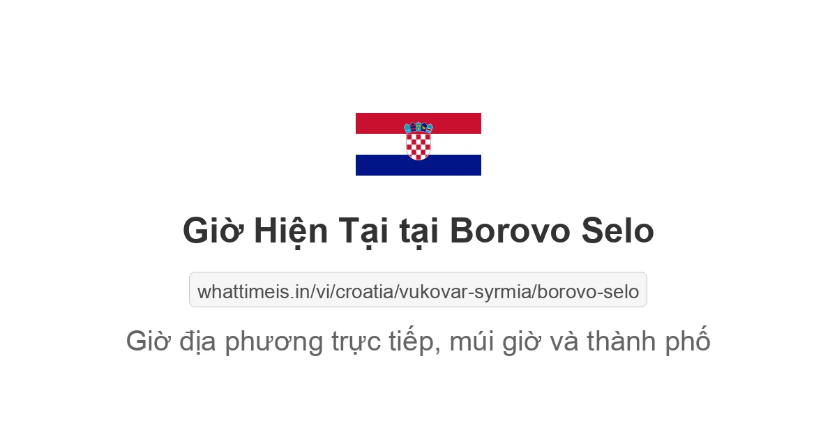 Giờ hiện tại ở Borovo Selo