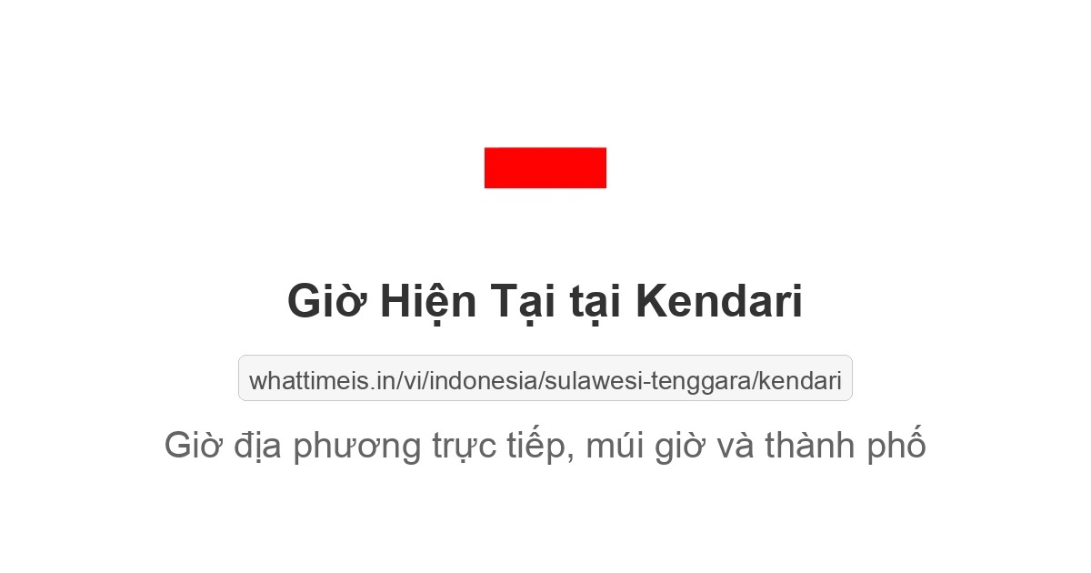 Giờ hiện tại ở Kendari