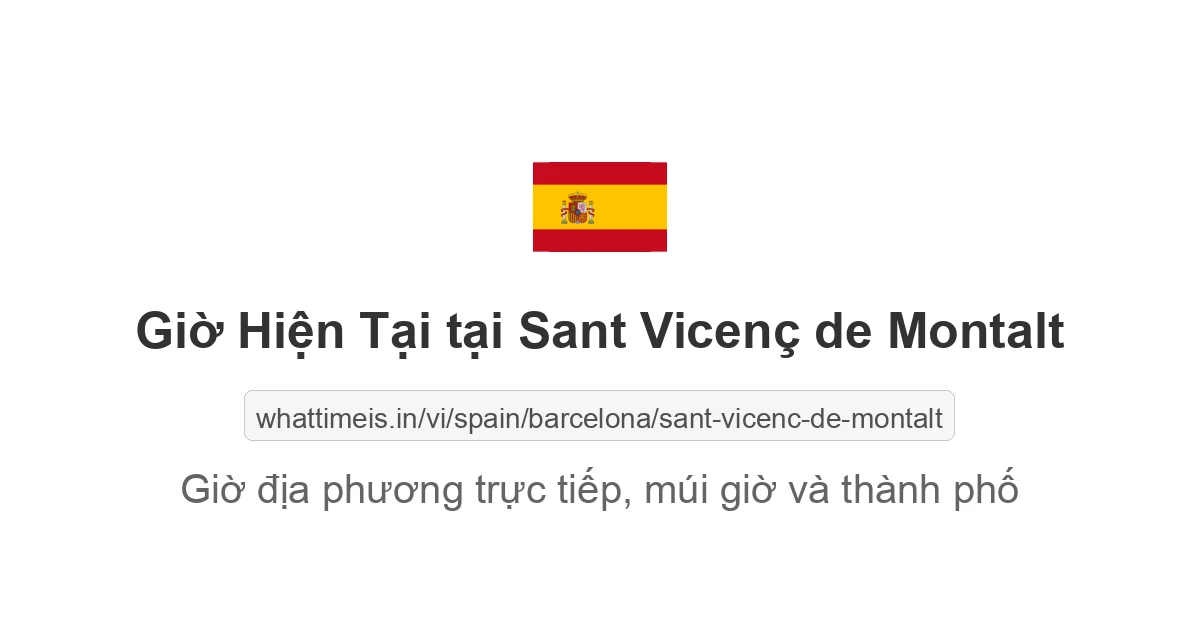 Giờ hiện tại ở Sant Vicenç de Montalt