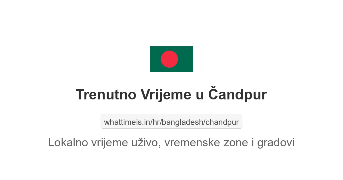 Trenutno lokalno vrijeme u regiji Čandpur, Bangladeš