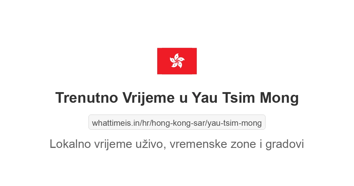 Trenutno lokalno vrijeme u regiji Yau Tsim Mong, Hong Kong